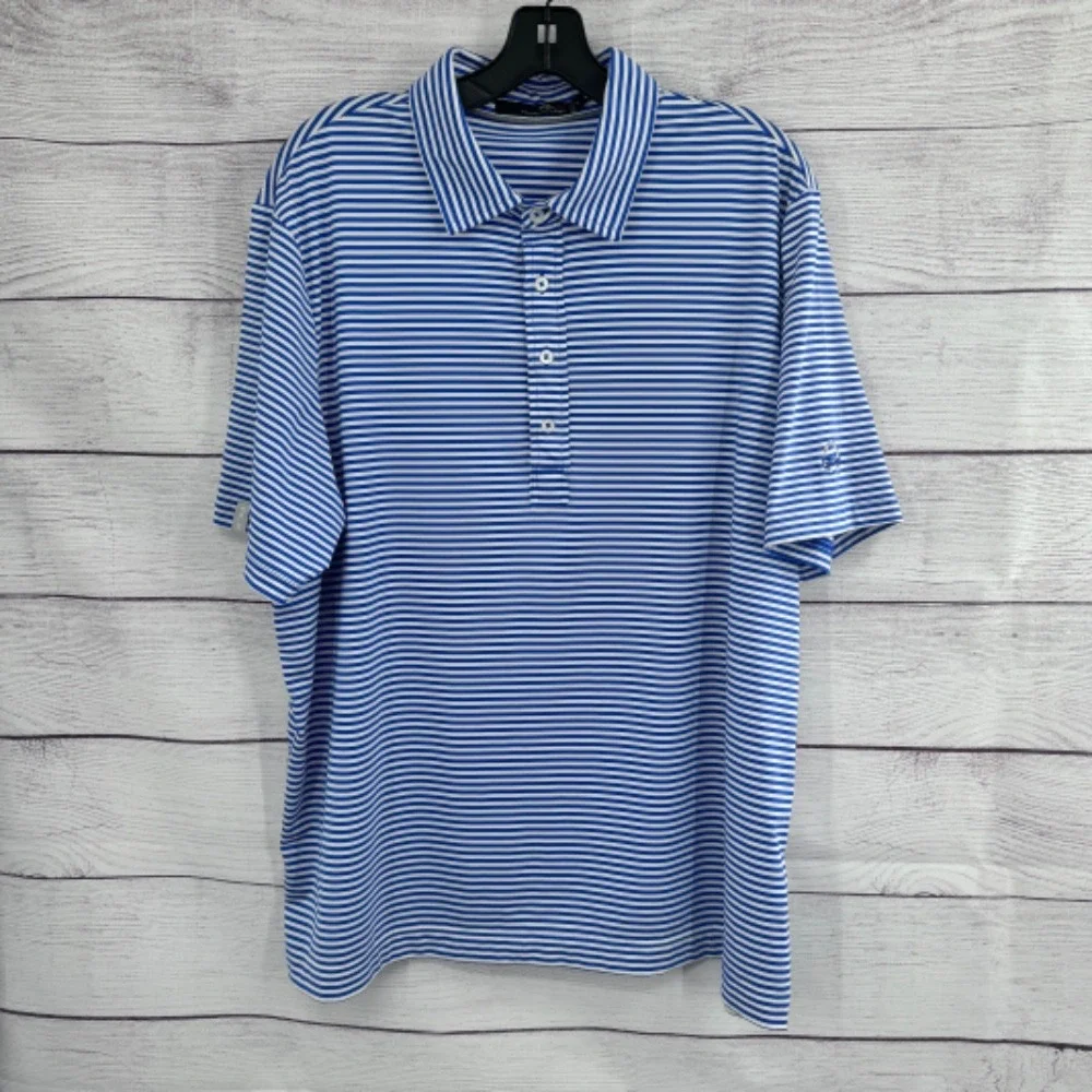 RLX Ralph Lauren‎ Golf Polo Shirt Striped Performance Stretch XL Summer